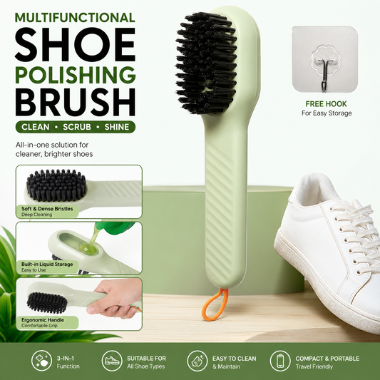 3-in-1 Multifunctional Shoe Polishing Brush – Easy Cleaning, Scrubbing & Shine Tool