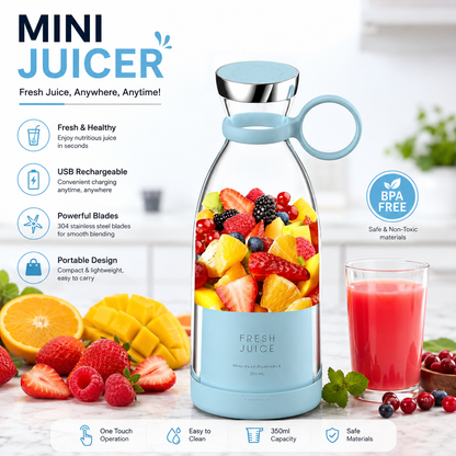 Mini Juicer | Portable USB Rechargeable Blender & Juice Maker