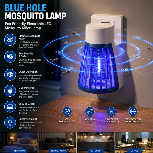 Blue Hole Mosquito Killer Lamp | Eco-Friendly Electronic LED Mosquito Trap