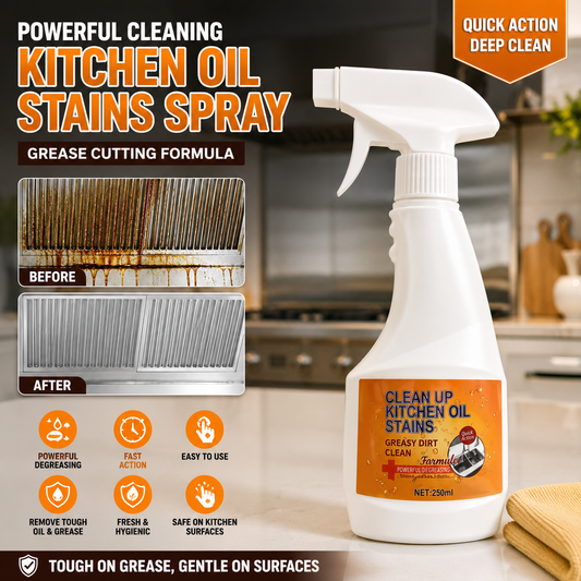 Kitchen Heavy Oil Cleaning Agent Antibacterial Cleaning Spray (Pack of 3)