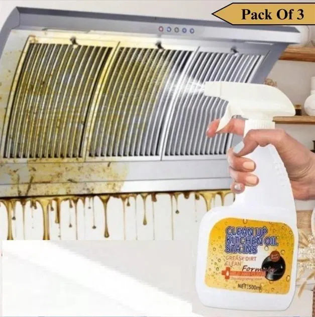 Kitchen Heavy Oil Cleaning Agent Antibacterial Cleaning Spray (Pack of 3)